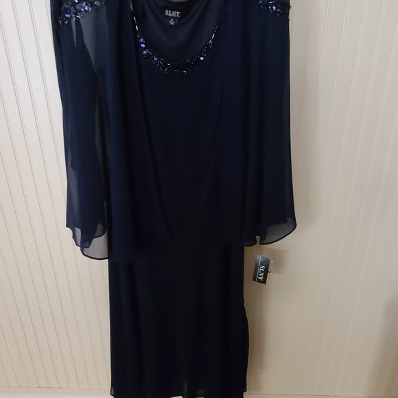 SLNY Women's Halter Embellished Waist Dress Black Size 8 main image 1